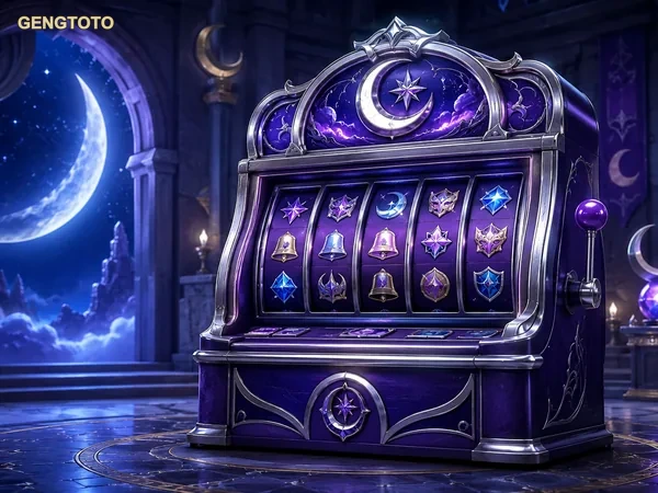 Contoh antarmuka Fruit Slots dengan ikon, baris, dan kolom yang tersusun rapi