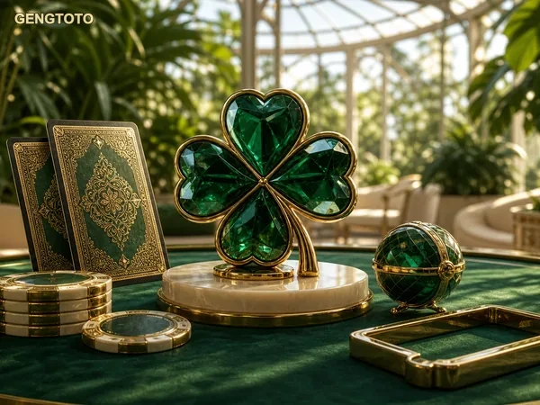 Tampilan Jungle Treasure dengan simbol harta karun dan permata berwarna-warni